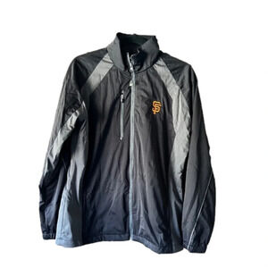 Antigua SF Giants Black/Grey Zip Up Windbreaker Size Large